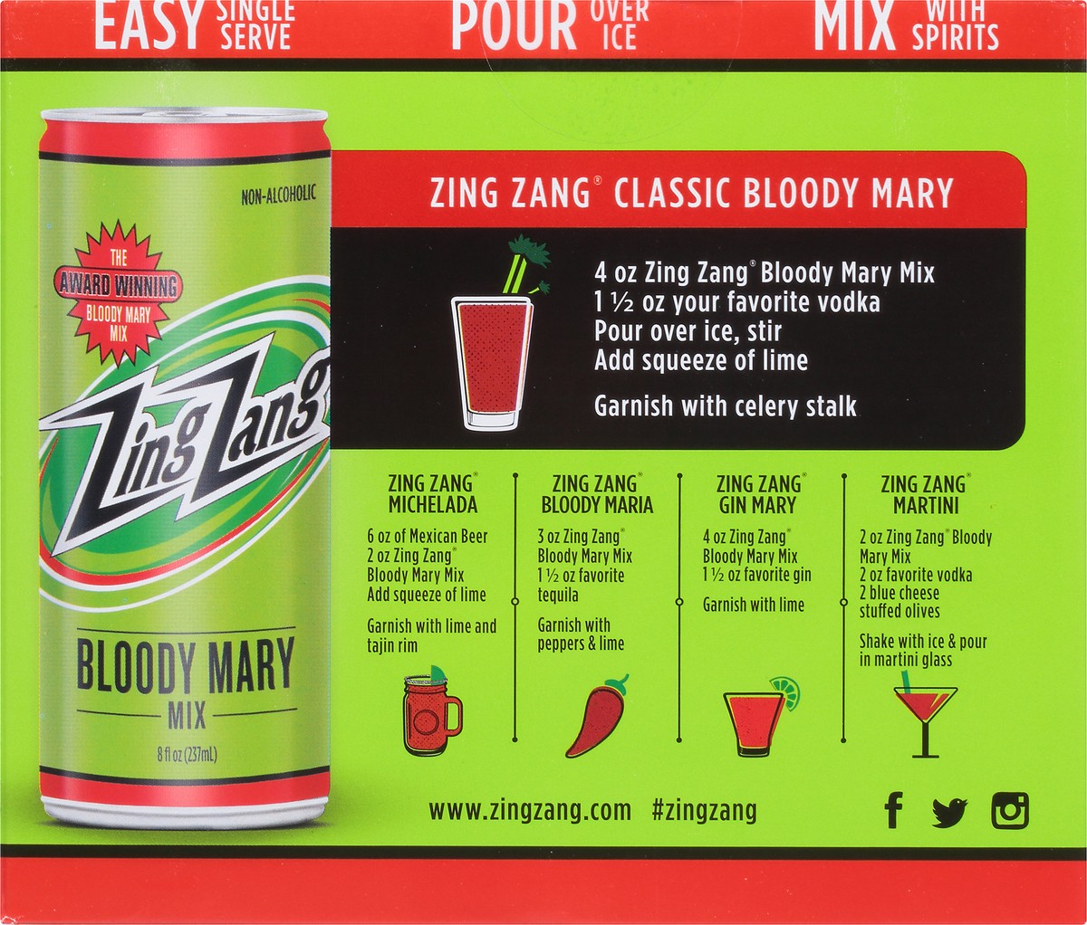 slide 7 of 11, Zing Zang Bloody Mary Mix Can, 8.4 fl oz