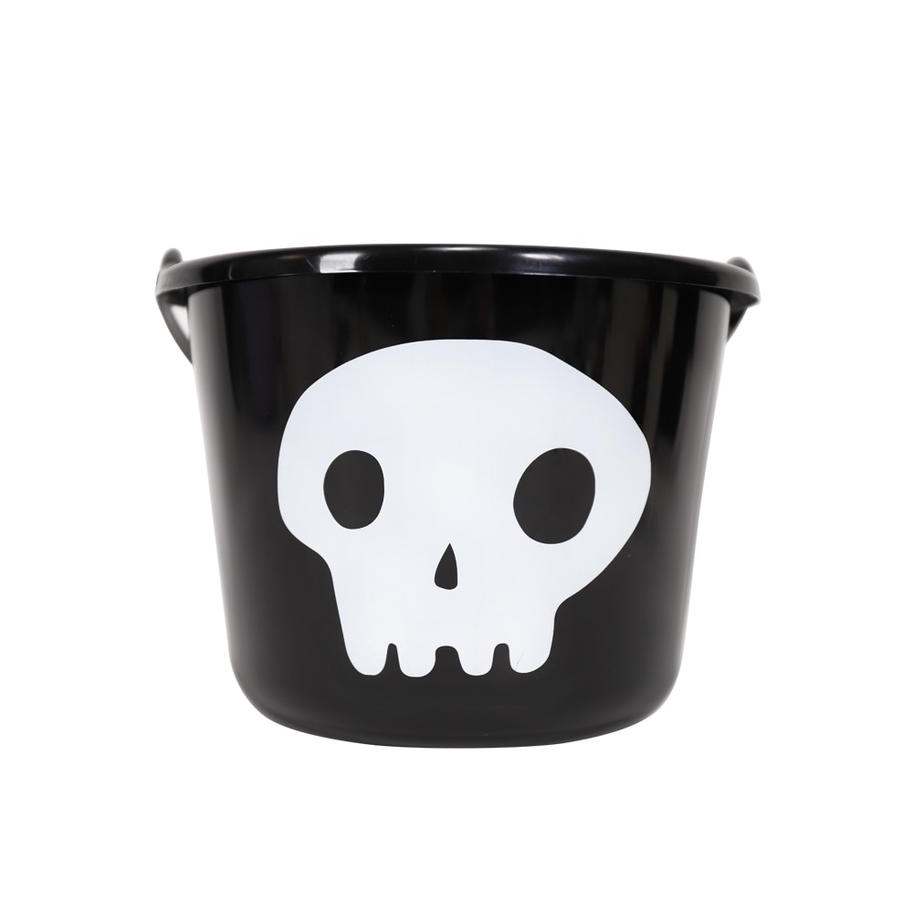 slide 1 of 1, Holiday Home Skull Treat Bucket - Black, 1 ct