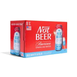 Not Beer Sparkling Water Red White Blue 8 Pack