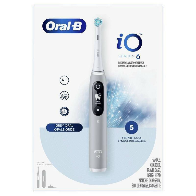 slide 2 of 10, Oral-B iO6 Power Toothbrush - Gray, 1 ct