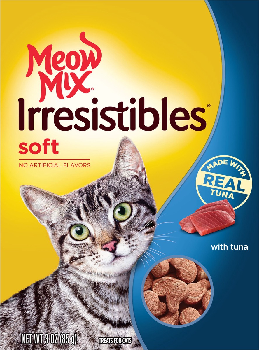slide 4 of 6, Meow Mix Irresistibles Cat Treats, Soft With Tuna, 3-Ounce Bag, 3 oz