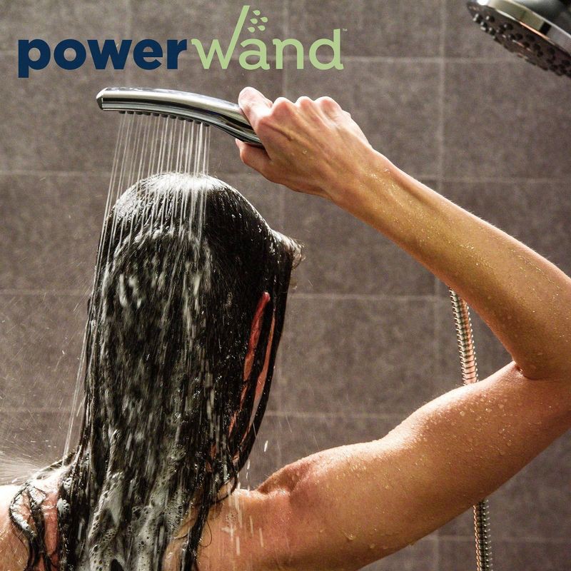 slide 6 of 8, PowerWand Spa System with PowerPulse Massage Chrome - Waterpik: 7-Setting Handheld, EPA WaterSense, 72" Hose, 1 ct