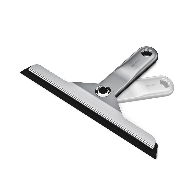 slide 3 of 5, simplehuman Foldaway Bathroom Shower Squeegee with Suction Cup Holder - Stainless Steel: Ideal for Glass Door Cleaning & Window Maintenance, 1 ct
