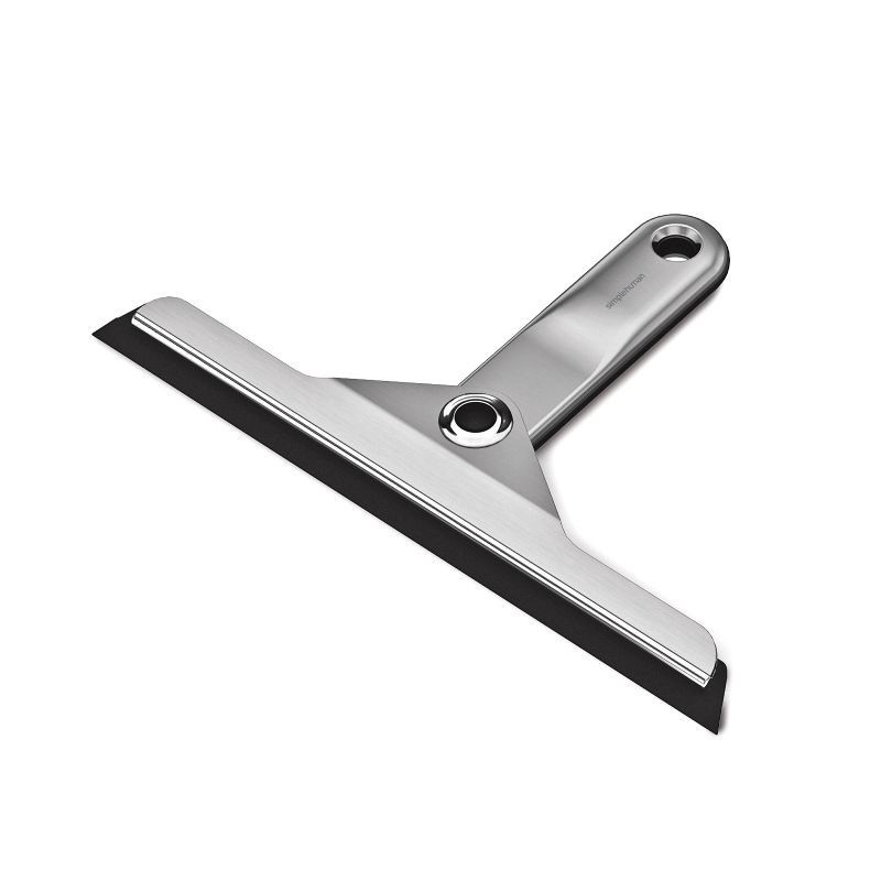 slide 1 of 5, simplehuman Foldaway Bathroom Shower Squeegee with Suction Cup Holder - Stainless Steel: Ideal for Glass Door Cleaning & Window Maintenance, 1 ct