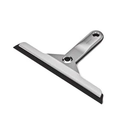 simplehuman Foldaway Bathroom Shower Squeegee with Suction Cup Holder - Stainless Steel: Ideal for Glass Door Cleaning & Window Maintenance