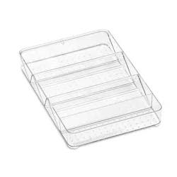 Large Shallow Tray with Angled Dividers Clear - madesmart: Plastic Drawer Organizer for Hair Supplies & Toiletries