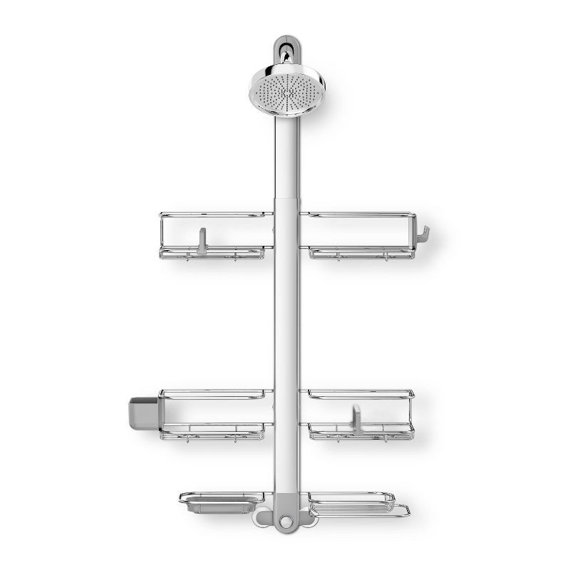 slide 7 of 7, simplehuman Adjustable Shower Caddy XL Stainless Steel/Anodized Aluminum Silver, 1 ct