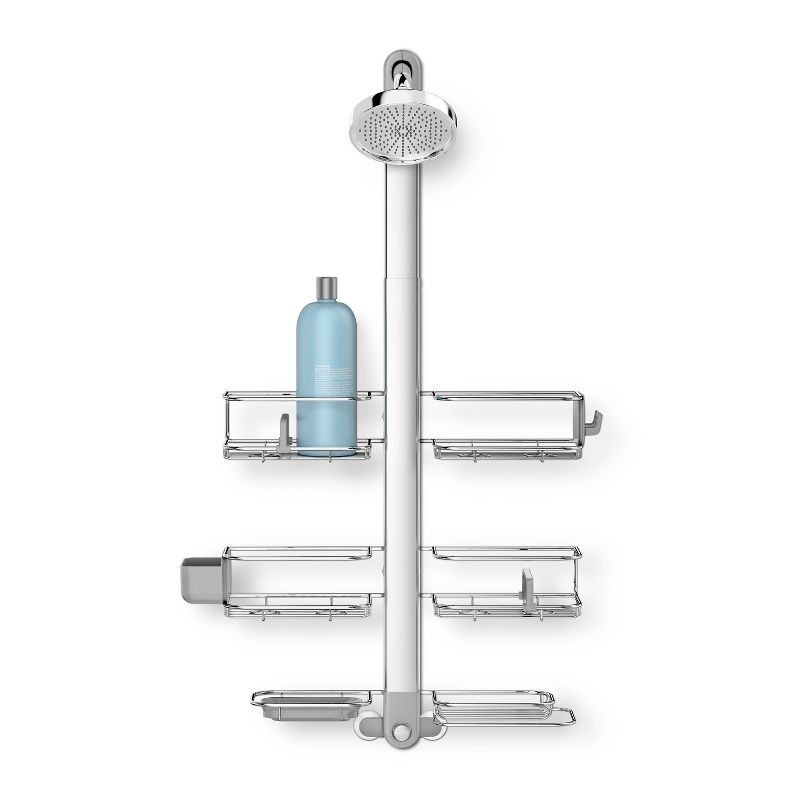 slide 1 of 7, simplehuman XL Adjustable Hanging Shower Caddy - Stainless Steel/Anodized Aluminum, 1 ct