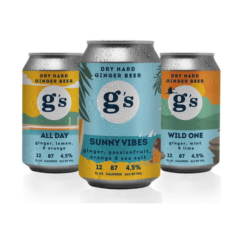 slide 3 of 3, g's Hard Ginger Beer G's Dry Hard Ginger Beer Variety Pack - 6pk/12 fl oz Cans, 6 ct; 12 fl oz