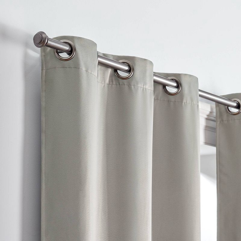 slide 2 of 10, 2pk 37"x63" Eclipse Blackout Shadow Window Curtain Panels Silver, 2 ct