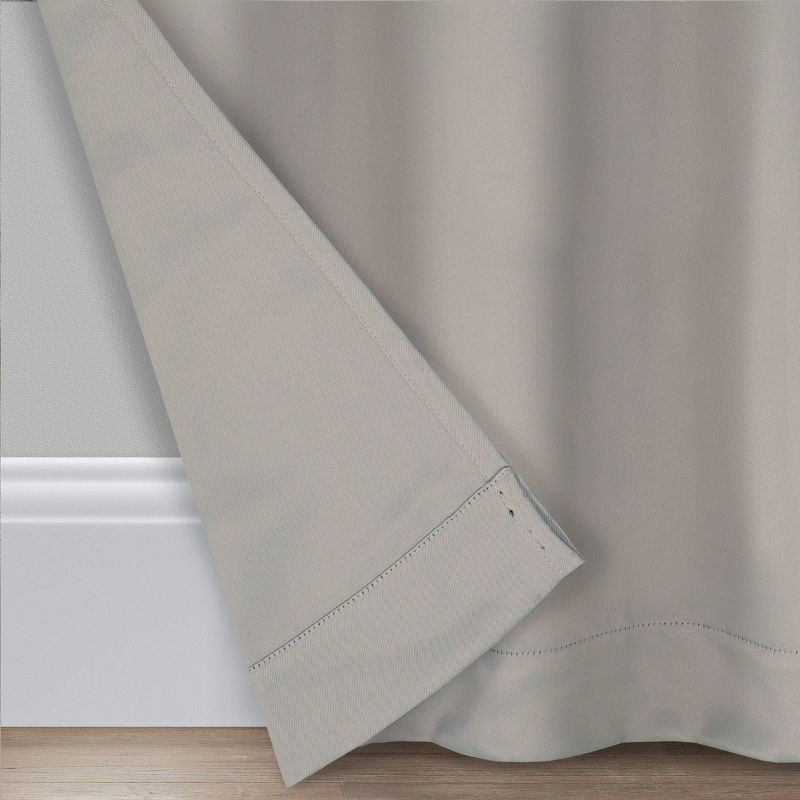 slide 4 of 10, 2pk 37"x63" Eclipse Blackout Shadow Window Curtain Panels Silver, 2 ct