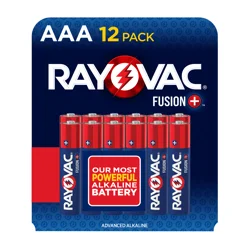 Rayovac Fusion AAA Batteries (12 Pack), Triple A Alkaline Batteries
