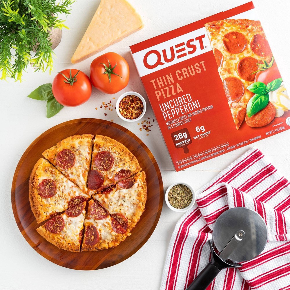 slide 4 of 6, Quest Thin Crust Uncured Pepperoni Pizza 11.4 oz, 11.4 oz