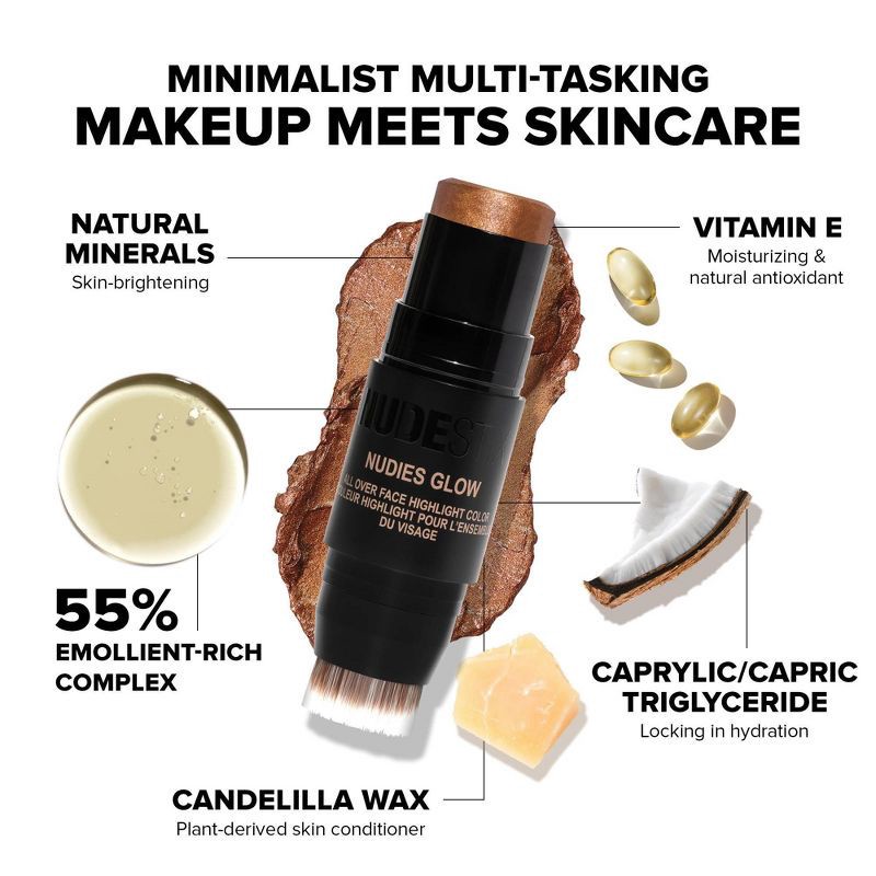 slide 4 of 10, NUDESTIX Nudies All Over Face Glow Bronzer - Illumi naughty - 8gm - Ulta Beauty, 1 ct