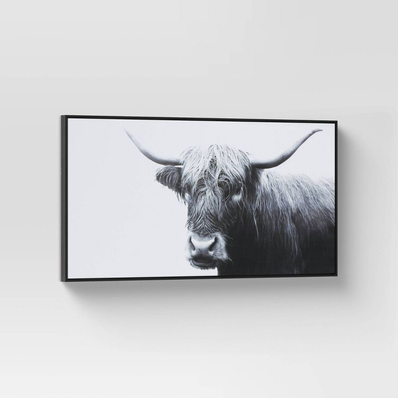 slide 3 of 4, 47" x 24" Highland Cow Framed Canvas - Threshold™, 1 ct