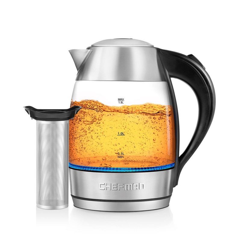 Chefman 1.8l Glass Electric Kettle With Tea Infuser - Silver : Target