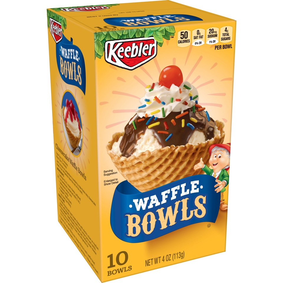 slide 3 of 4, Keebler Waffle Bowls, 10 ct; 4 oz