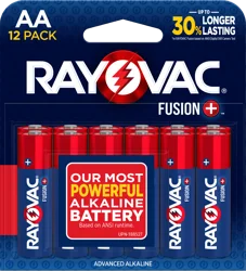 Rayovac Fusion AA Batteries (12 Pack), Double A Alkaline Batteries