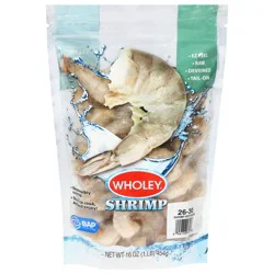 Wholey EZ Peel Raw Deveined Tail-On Shrimp 16 oz