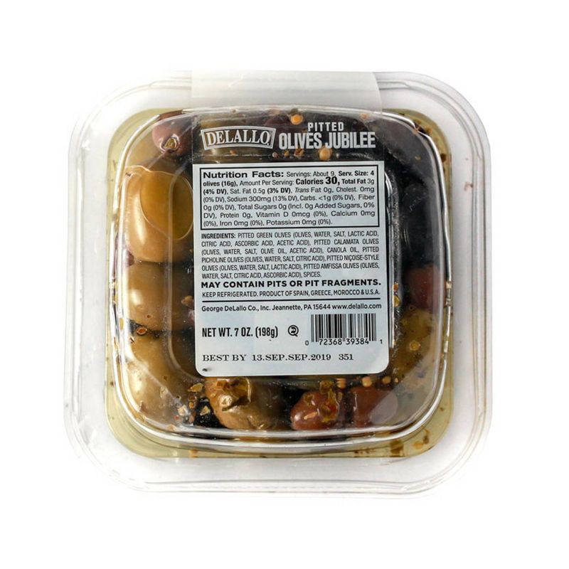 slide 3 of 8, DeLallo Deli Fresh Pitted Olives Jubilee in Oil - 7oz, 7 oz