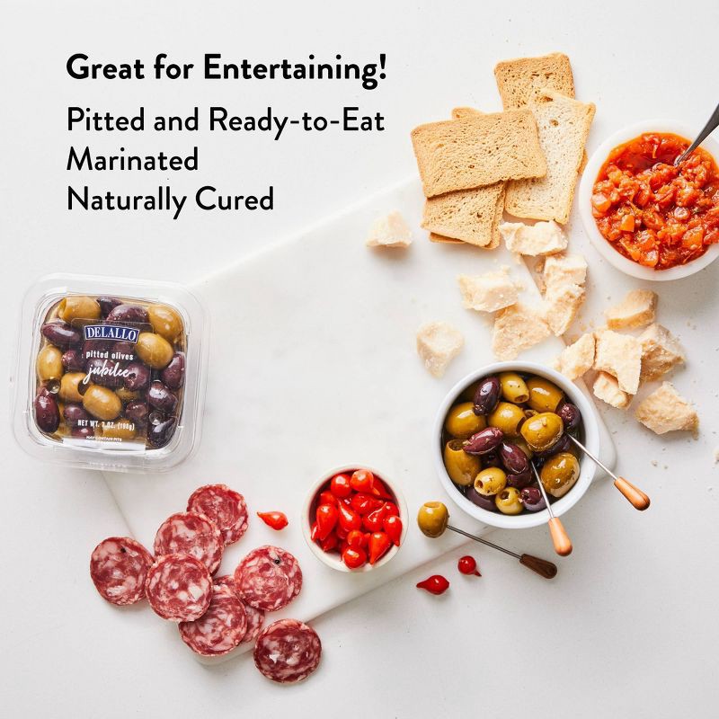 slide 6 of 8, DeLallo Deli Fresh Pitted Olives Jubilee in Oil - 7oz, 7 oz