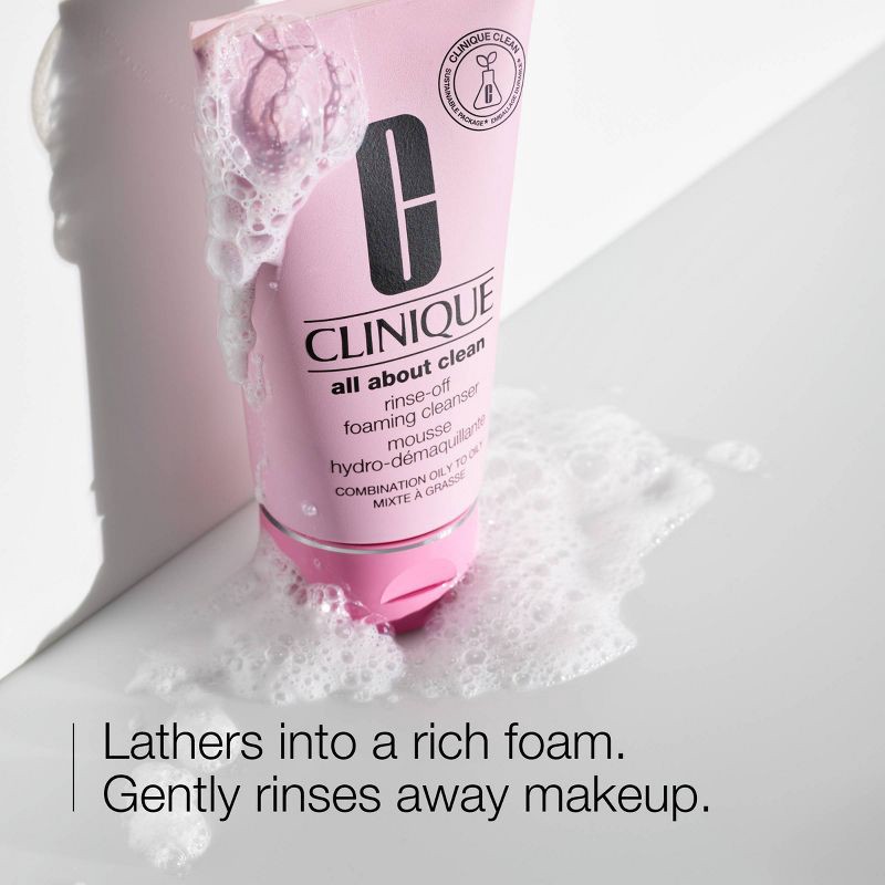 slide 3 of 6, Clinique All About Clean Rinse-Off Foaming Face Cleanser - 5 fl oz - Ulta Beauty, 5 fl oz