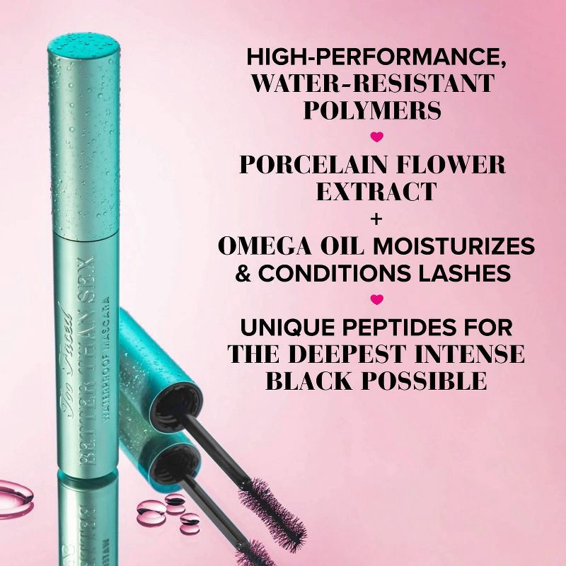 slide 7 of 8, Too Faced Better Than Sex Volumizing & Lengthening Waterproof Mascara - Black - 0.27 fl oz - Ulta Beauty, 0.27 fl oz