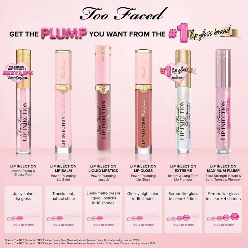 slide 8 of 9, Too Faced Travel Size Lip Injection Maximum Plump Extra Strength Hydrating Lip Plumper - Original - 0.10 oz - Ulta Beauty, 0.1 oz