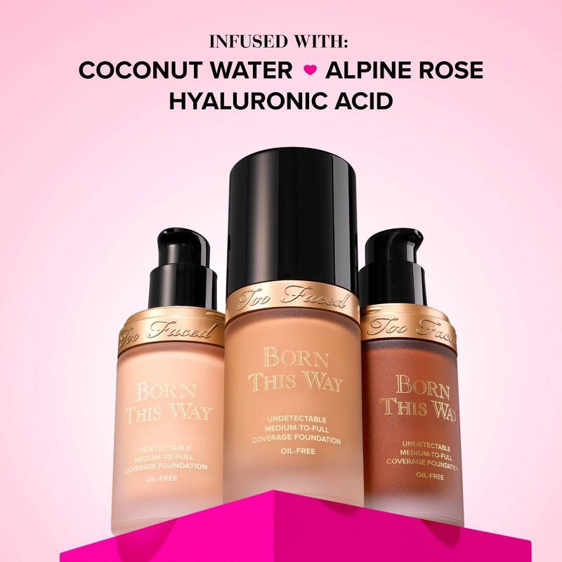 slide 8 of 9, Too Faced Born This Way Natural Finish Longwear Liquid Foundation - Warm Beige - 1 fl oz - Ulta Beauty, 1 fl oz