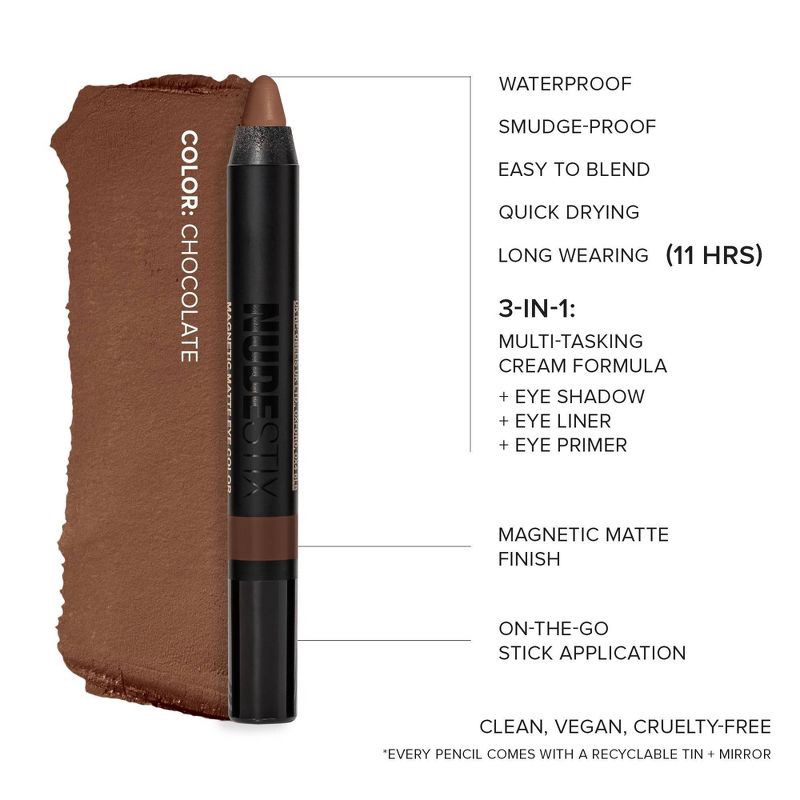 slide 4 of 7, NUDESTIX Magnetic Matte Waterproof Eye Color - Chocolate - 0.1oz - Ulta Beauty, 0.1 oz