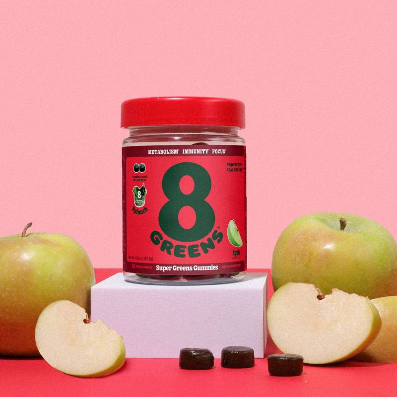 slide 4 of 10, 8Greens Daily Greens Vegan Gummies Dietary Supplement - Apple - 50ct, 50 ct