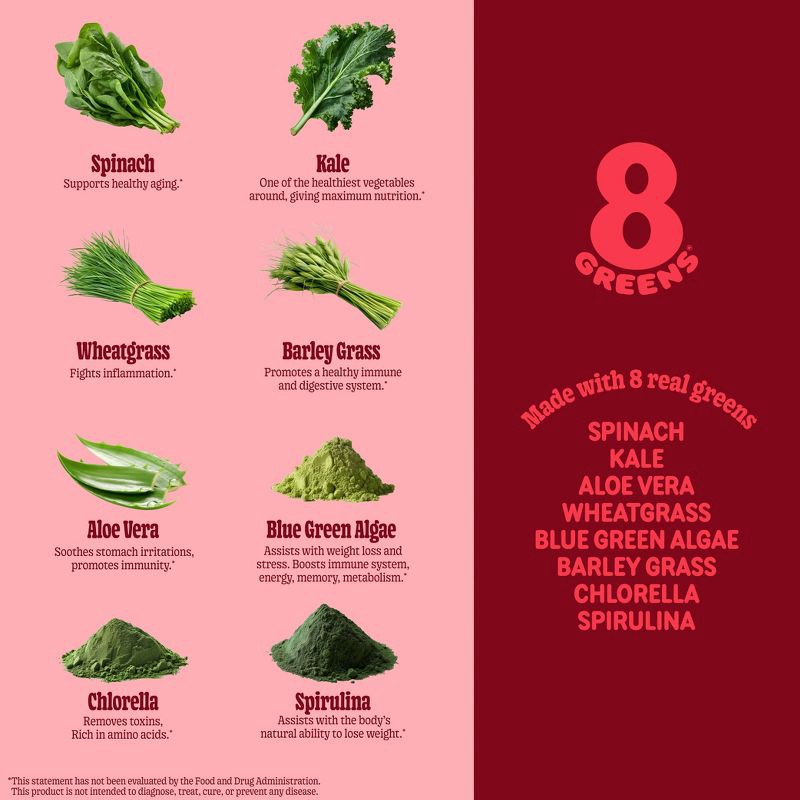 slide 9 of 10, 8Greens Daily Greens Vegan Gummies Dietary Supplement - Apple - 50ct, 50 ct