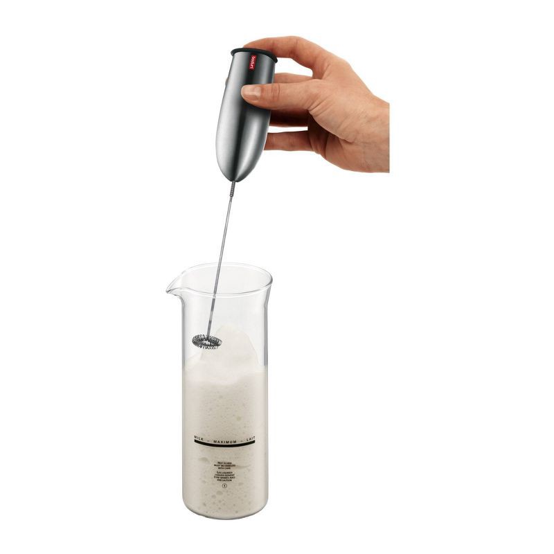slide 3 of 3, Bodum Schiuma Milk Frother - Stainless Steel: Handheld Frother Wand for Coffee, Battery-Powered, Silver, 1 ct