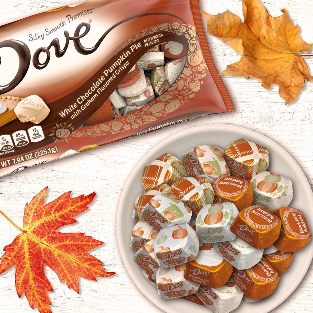 slide 3 of 7, Dove Chocolate Dove Promises Halloween White Chocolate Pumpkin Pie Candy, 7.94 oz