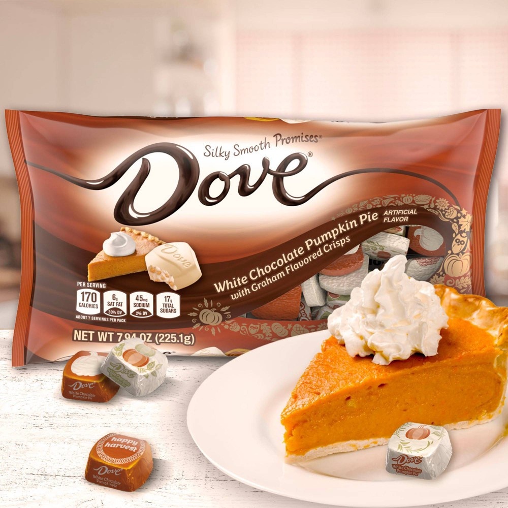 slide 5 of 7, Dove Chocolate Dove Promises Halloween White Chocolate Pumpkin Pie Candy, 7.94 oz