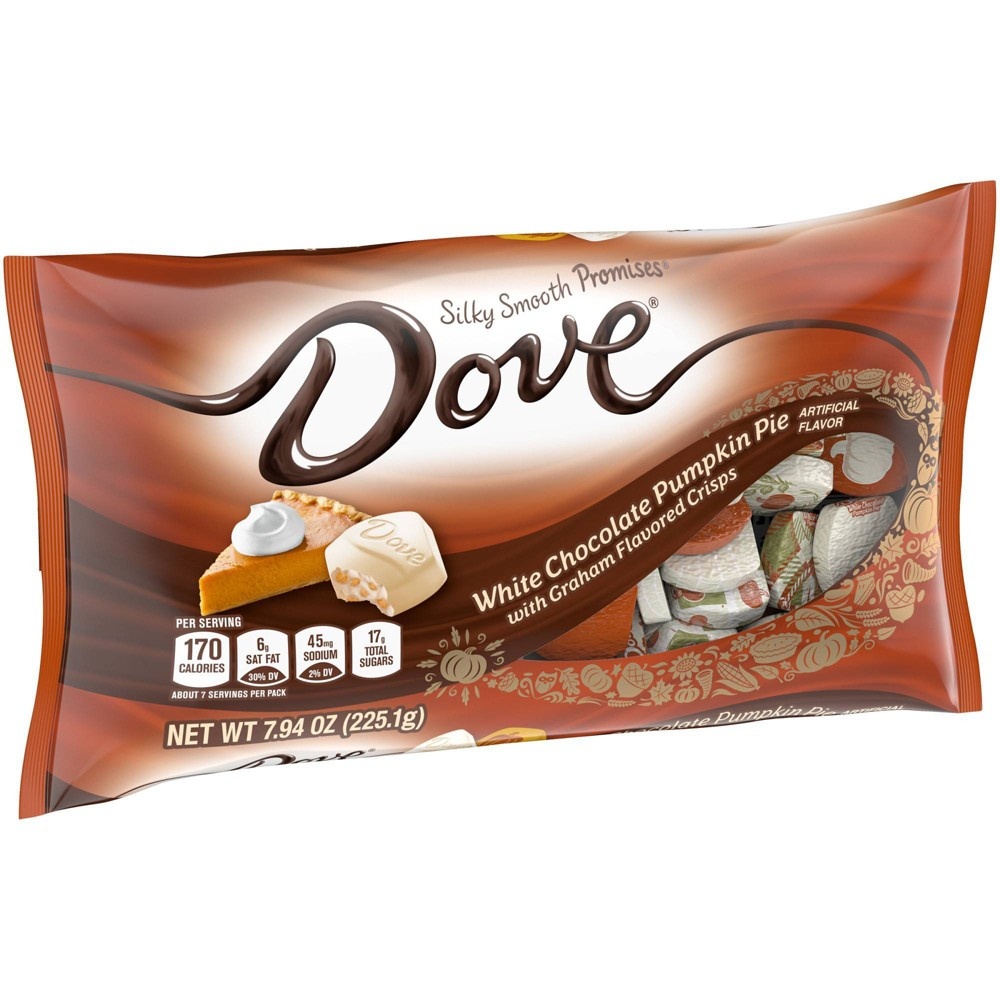 slide 6 of 7, Dove Chocolate Dove Promises Halloween White Chocolate Pumpkin Pie Candy, 7.94 oz