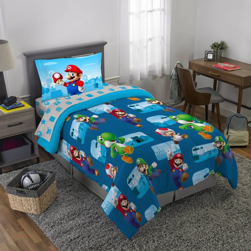 slide 3 of 14, Twin Game Play Super Mario Bed in a Bag, 1 ct