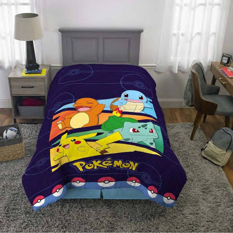 slide 2 of 5, Twin Pokemon Groove Reversible Kids' Comforter, 1 ct