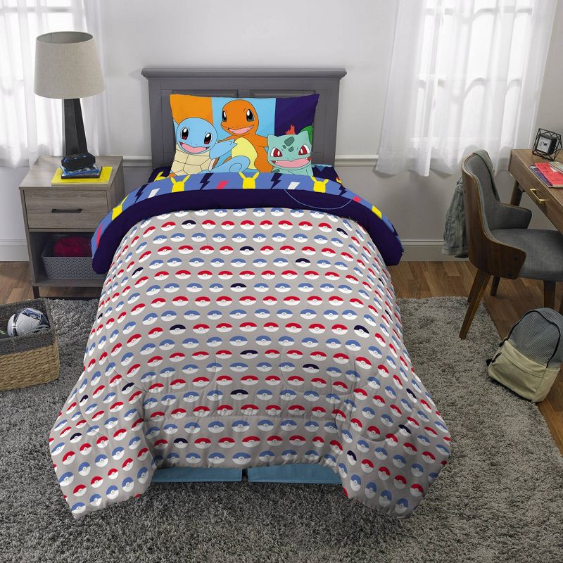 slide 3 of 5, Twin Pokemon Groove Reversible Kids' Comforter, 1 ct