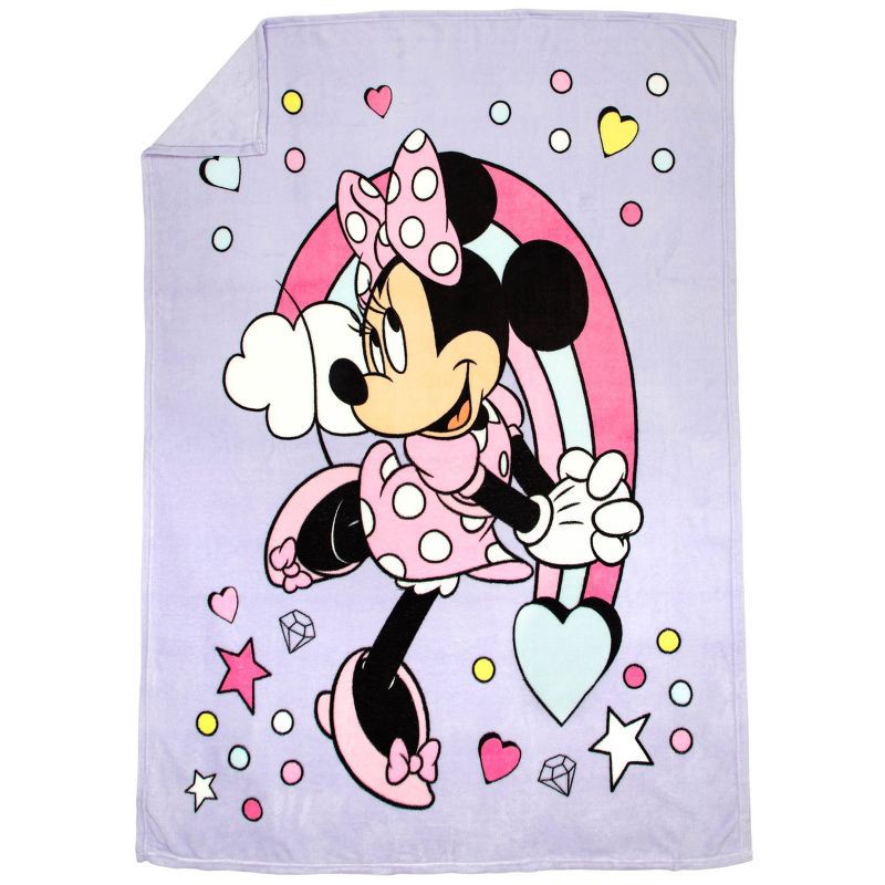 slide 2 of 5, 46"x60" Minnie Mouse Kids' Throw Blanket Purple, 1 ct