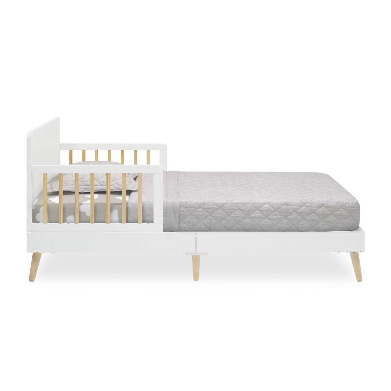slide 4 of 4, Logan Wood Toddler Bed, Greenguard Gold Certified Bianca White/Natural - Delta Children, 1 ct