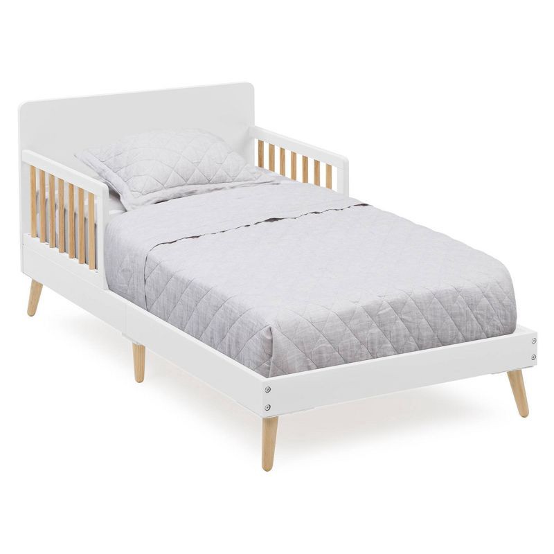 slide 1 of 4, Logan Wood Toddler Bed, Greenguard Gold Certified Bianca White/Natural - Delta Children, 1 ct