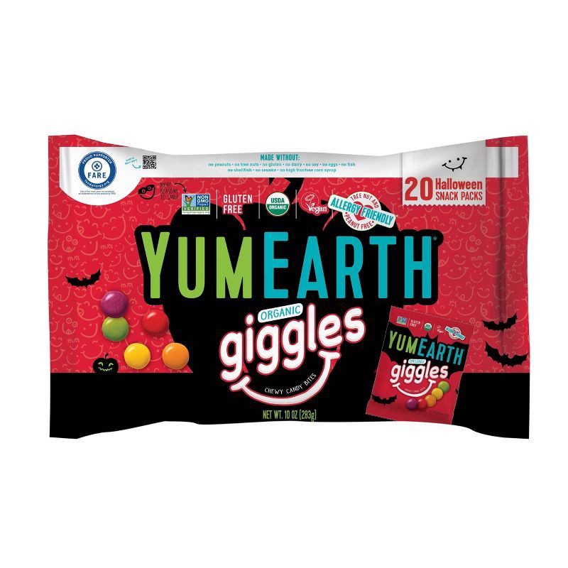 slide 1 of 1, YumEarth Yum Earth Halloween Organic Giggles Chewy Candy Bites - 10oz/20ct, 20 ct; 10 oz