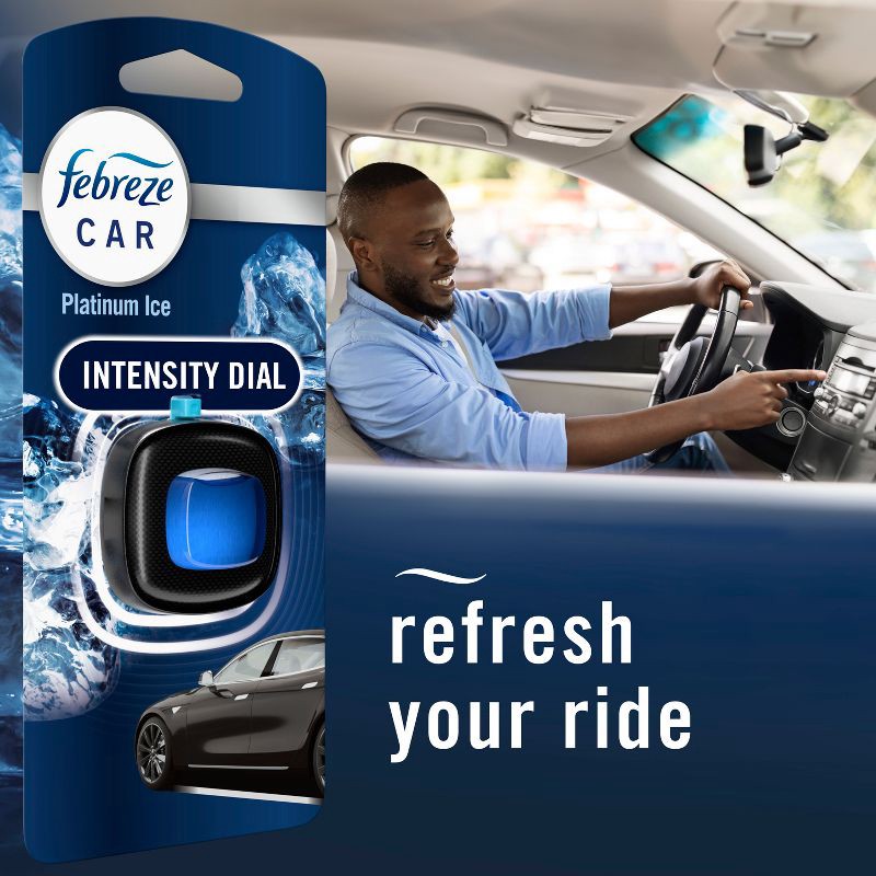slide 8 of 12, Febreze Car Air Freshener Vent Clip - Platinum Ice Scent - 0.14 fl oz/2pk, 0.14 fl oz, 2 ct