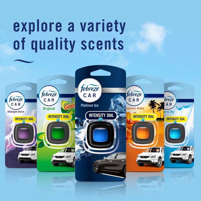slide 9 of 12, Febreze Car Air Freshener Vent Clip - Platinum Ice Scent - 0.14 fl oz/2pk, 0.14 fl oz, 2 ct