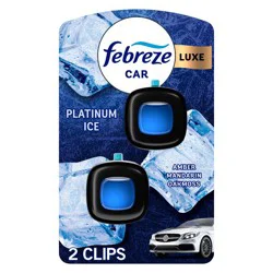 Febreze Car Air Freshener Vent Clip - Platinum Ice Scent - 0.14 fl oz/2pk
