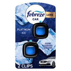 Febreze Car Air Freshener Vent Clip - Platinum Ice Scent - 0.14 fl oz/2pk