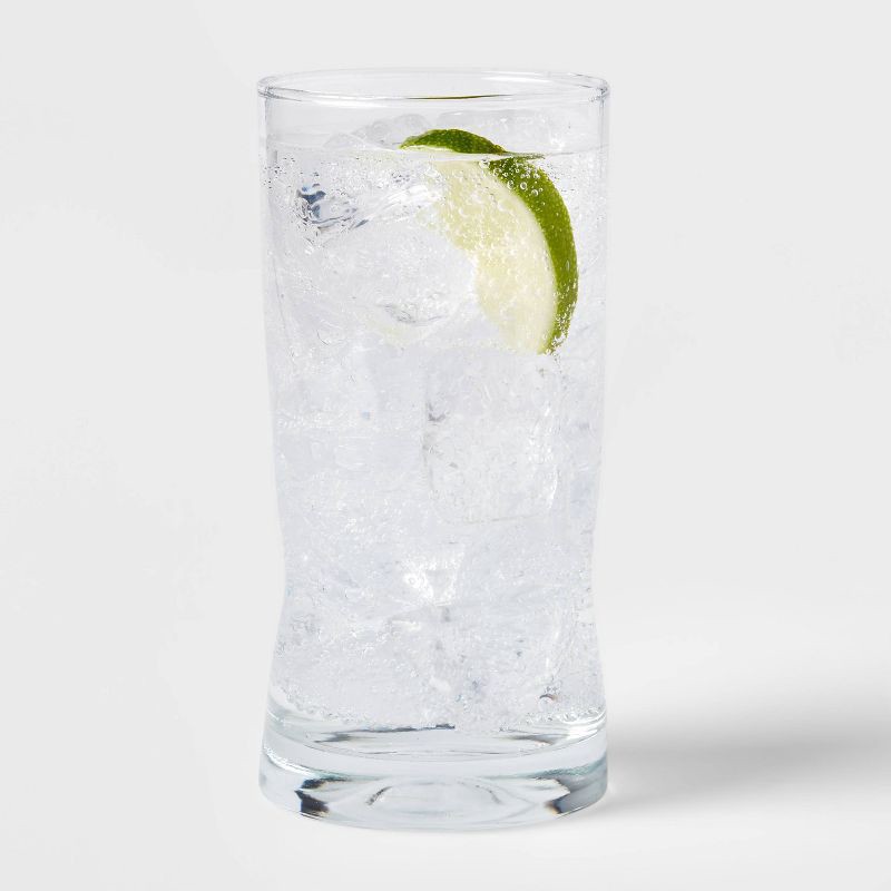 slide 3 of 3, 16.7 fl oz Telford Highball - Threshold™: Contemporary Glass Drinkware, Dishwasher-Safe, BPA & Lead-Free, 16.7 fl oz