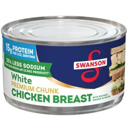 Swanson 25% Less Sodium White Premium Chunk Canned Chicken Breast in Water -12.5oz