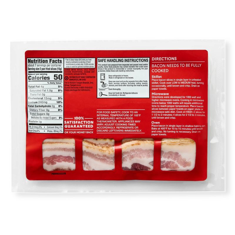 slide 2 of 3, Hardwood Smoked Center Cut Bacon - 12oz - Market Pantry™, 12 oz